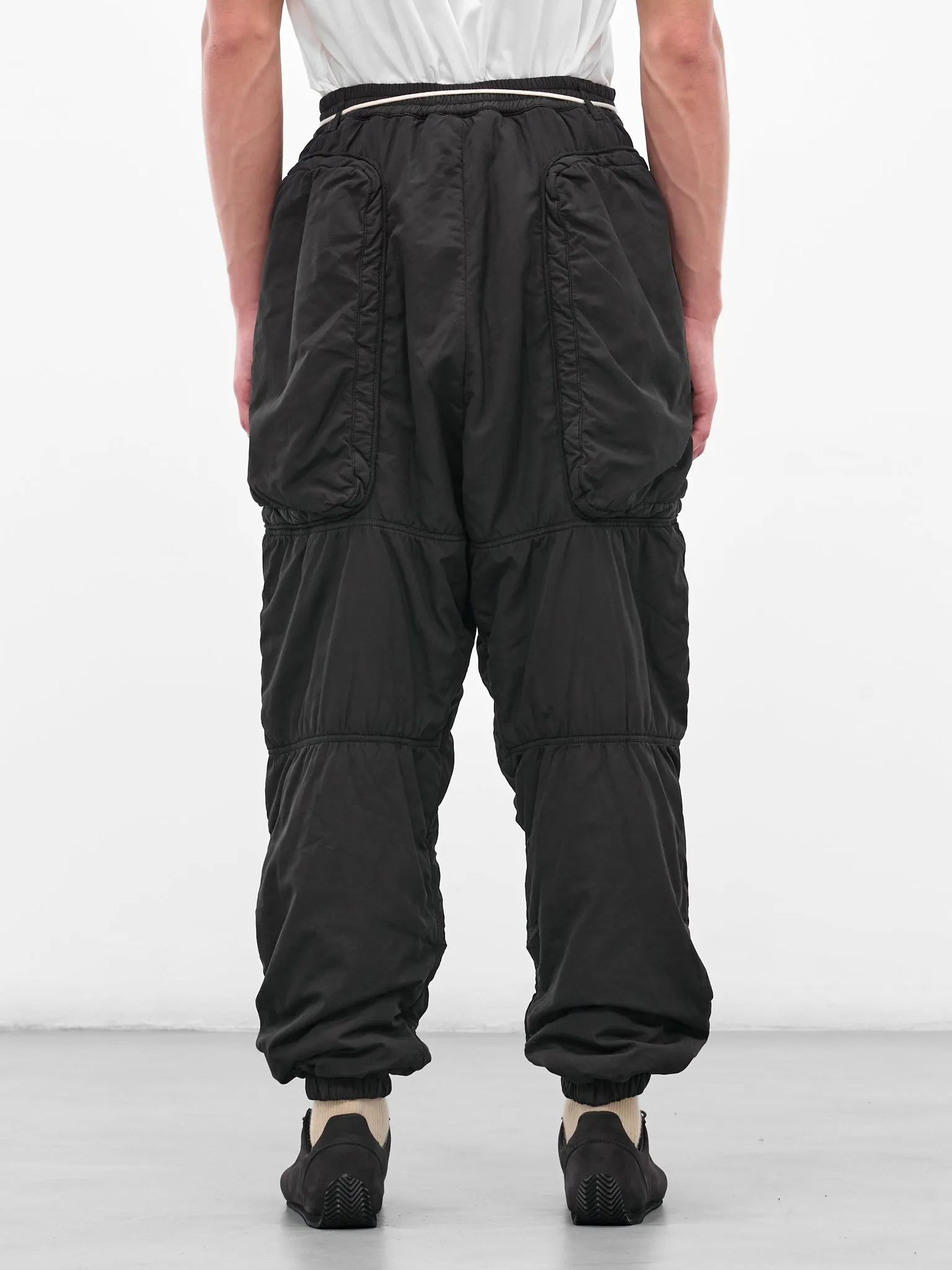Black Cotton Padded Utility Trousers (25A96MRU47-BLACK) sold by lorenzo product image thumbnail 3