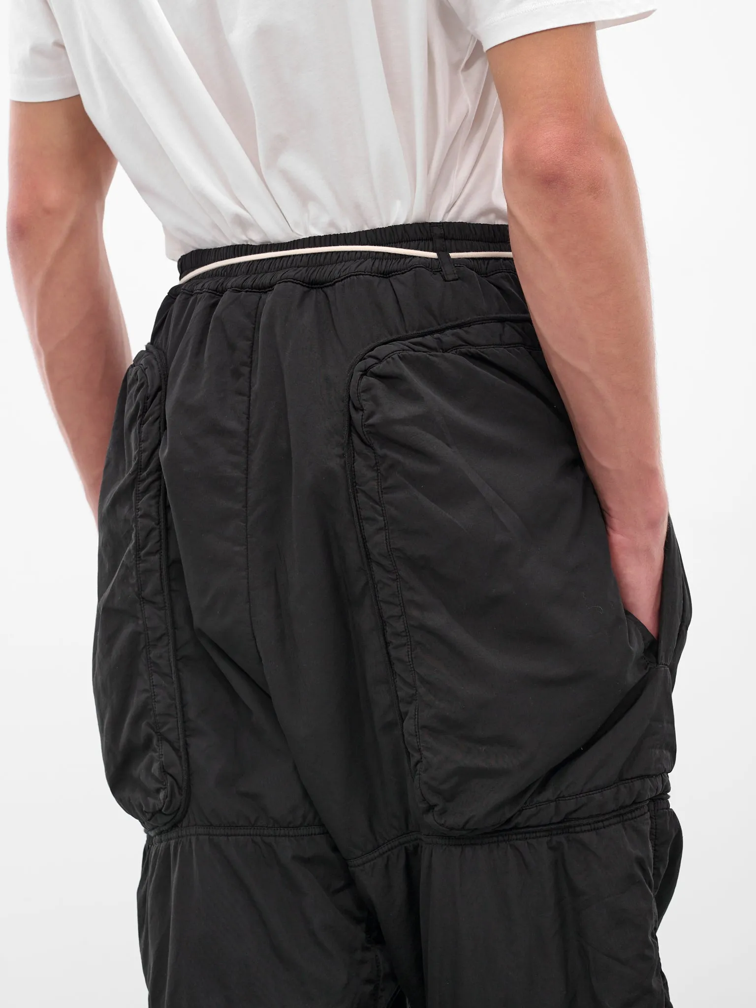 Black Cotton Padded Utility Trousers (25A96MRU47-BLACK) sold by lorenzo product image thumbnail 4