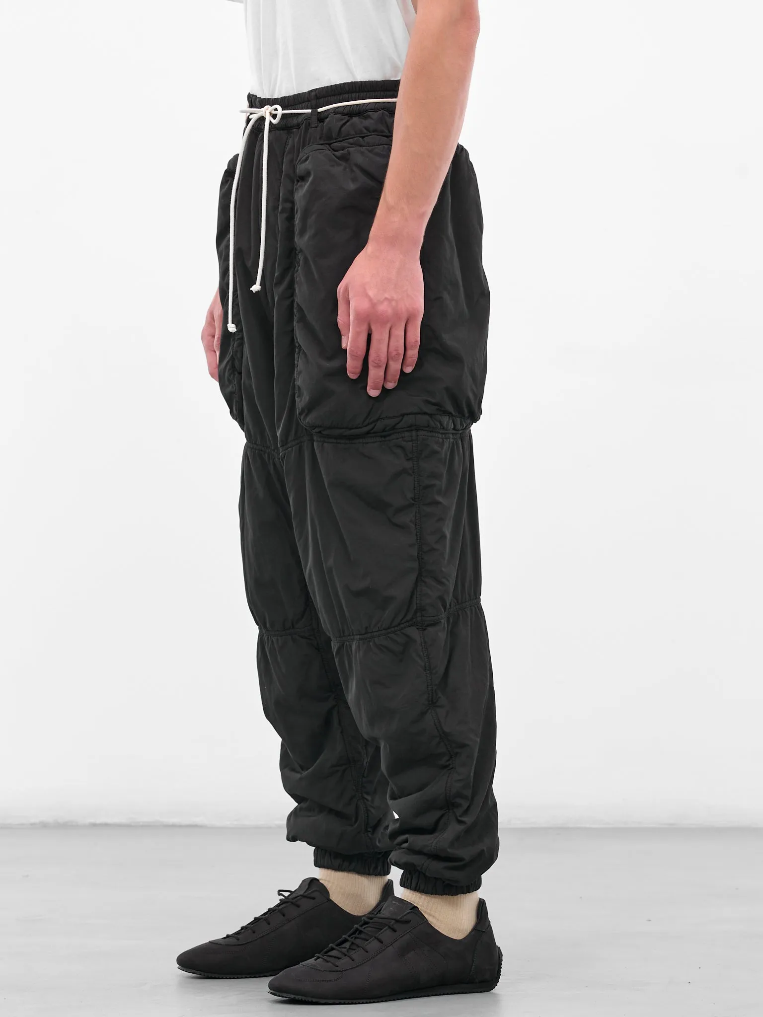 Black Cotton Padded Utility Trousers (25A96MRU47-BLACK) sold by lorenzo product image thumbnail 2