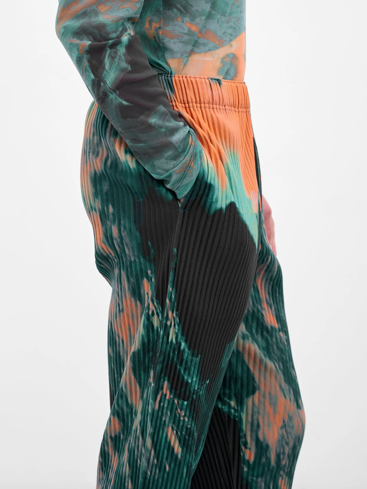 Green Agate Pleated Trousers (HP58JF207-62-GREEN) sold by lorenzo product image thumbnail 5