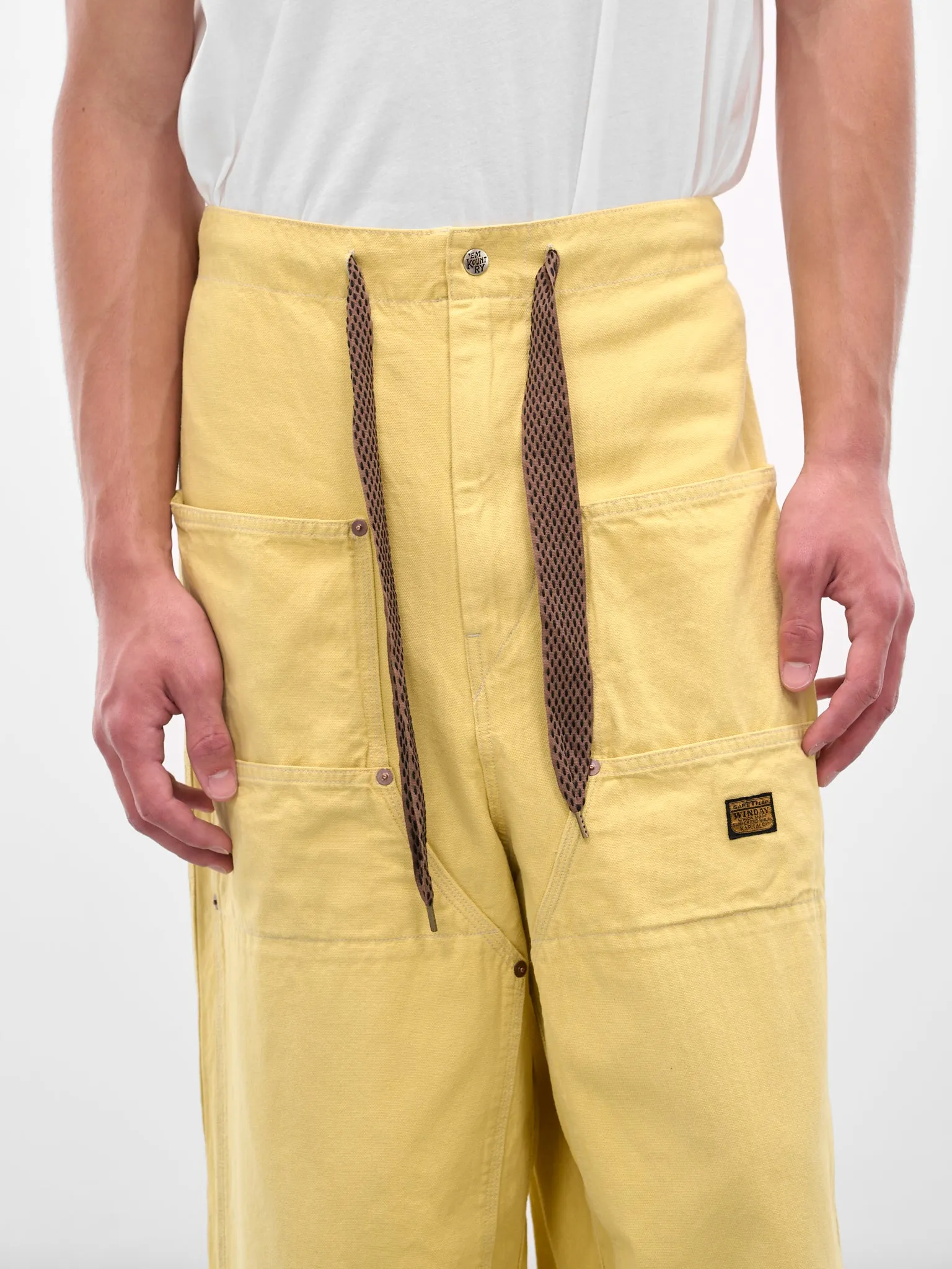 Yellow Canvas Double Knee Trousers (K2503LP042-SYE-SUNFADE-YELLOW) sold by lorenzo product image thumbnail 4