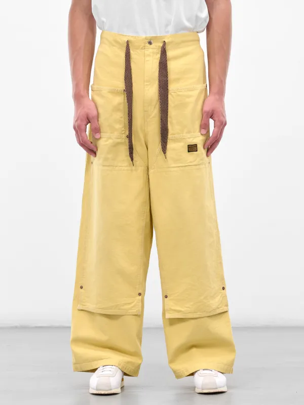 Yellow Canvas Double Knee Trousers (K2503LP042-SYE-SUNFADE-YELLOW) sold by lorenzo