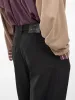 Black Gabardine Loose Pleated Trousers (252-MPT084-BLACK) sold by lorenzo