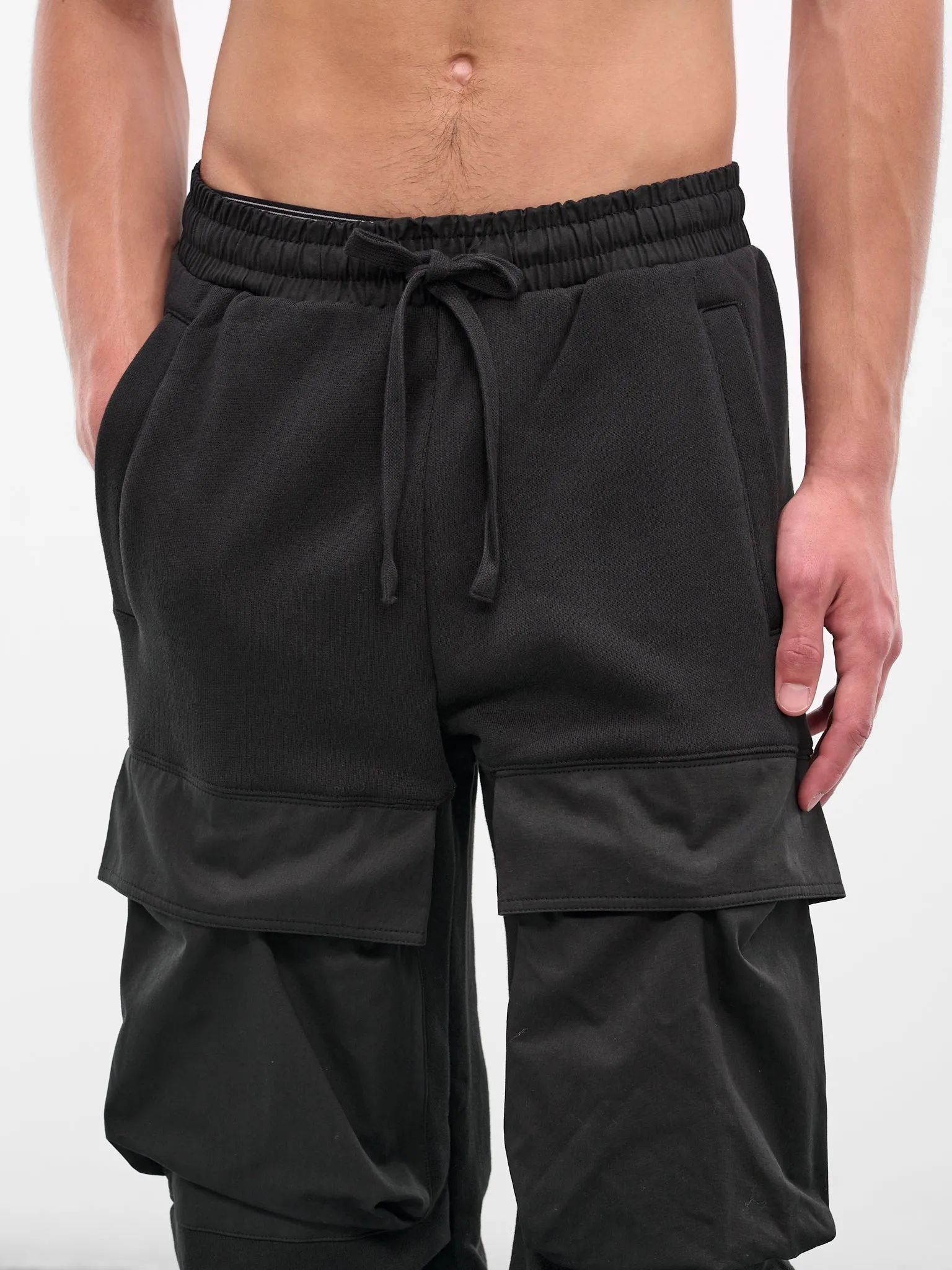 Black Wide Leg Utility Sweatpants (ES2341-SOOT) sold by lorenzo product image thumbnail 5