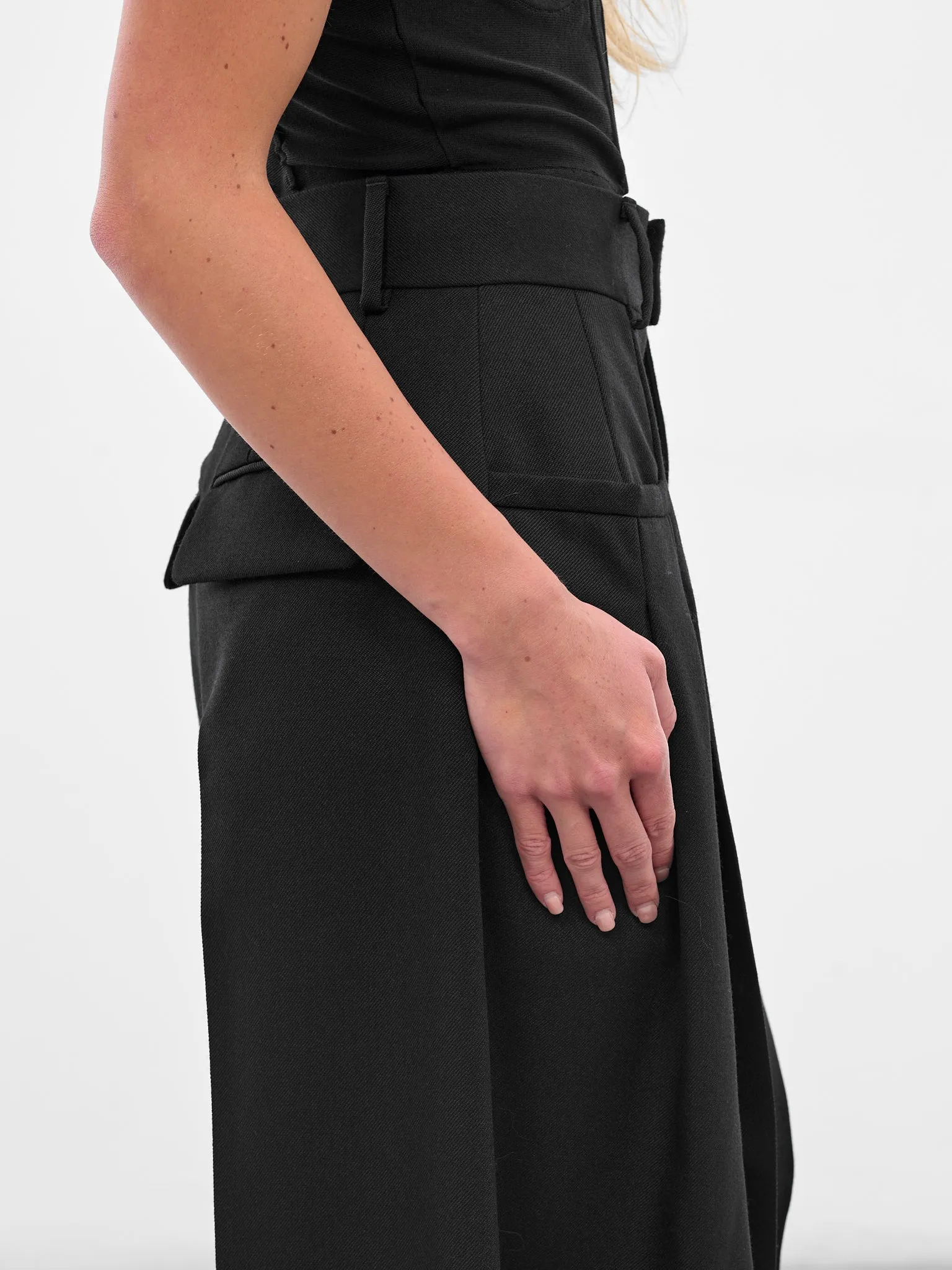 Black Wool Wide Leg Trousers (S75KB0495-D35313-900-BLACK) sold by lorenzo product image thumbnail 4
