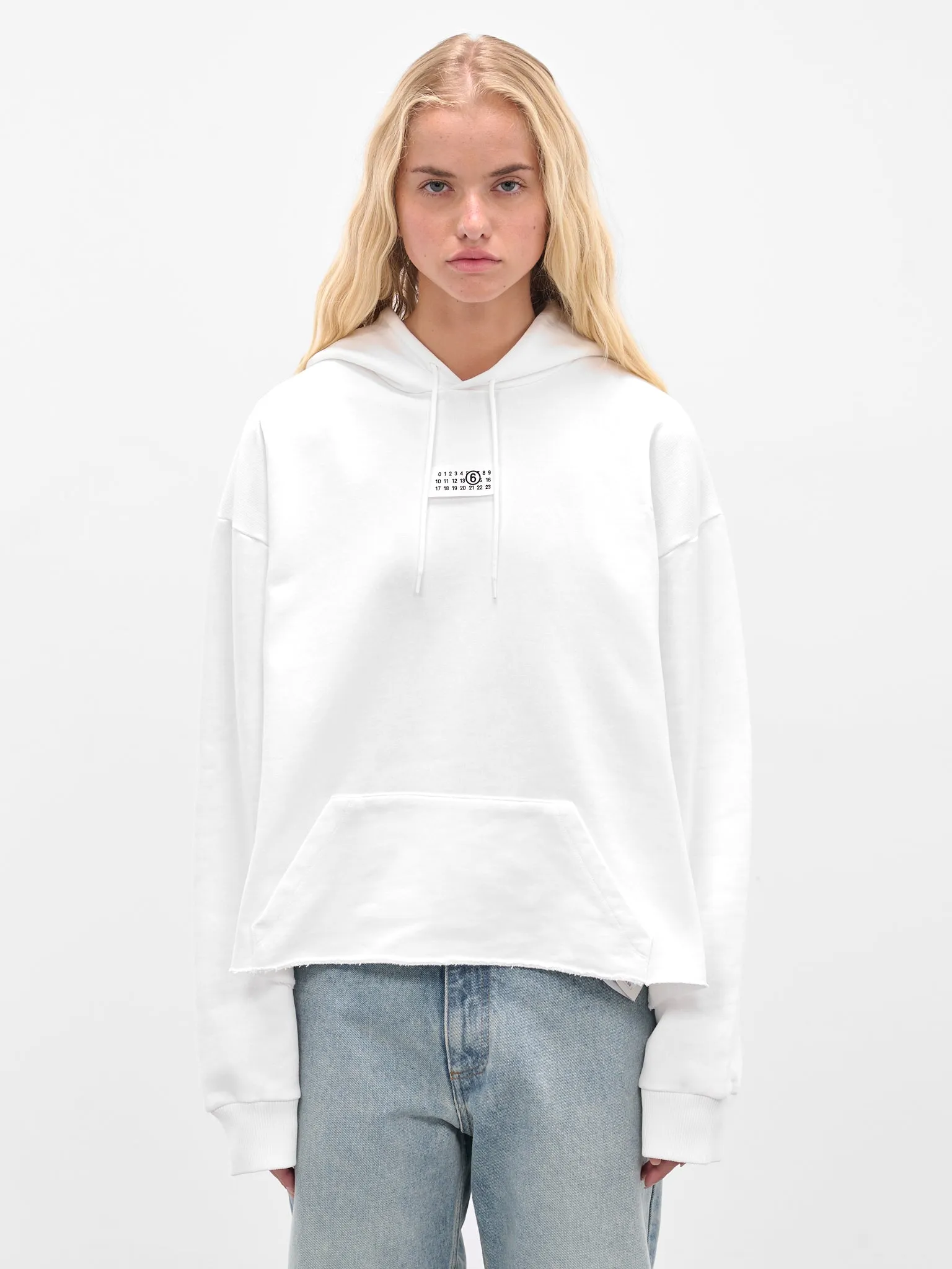 White Boxy Cropped Hoodie (S52GU0234-25025-101-WHITE) sold by lorenzo