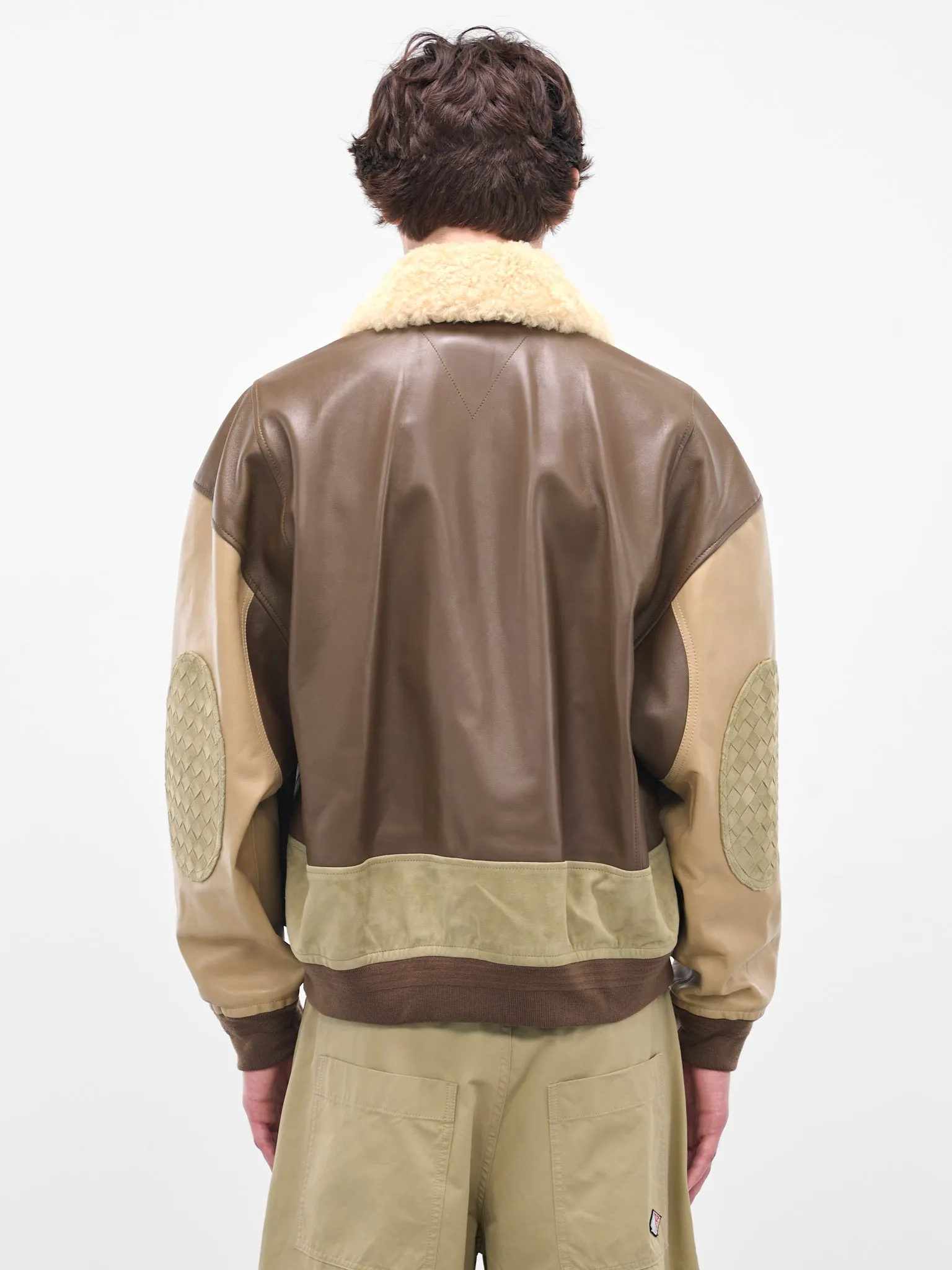 Brown Nappa Leather Blouson (833908V5BX0-2631-DARK-MOSS-SES) sold by lorenzo product image thumbnail 3