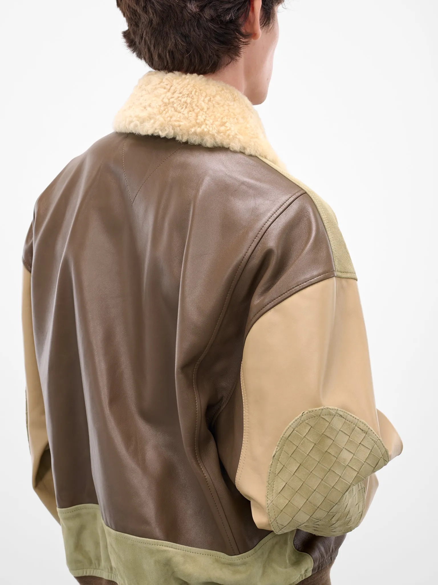 Brown Nappa Leather Blouson (833908V5BX0-2631-DARK-MOSS-SES) sold by lorenzo product image thumbnail 5