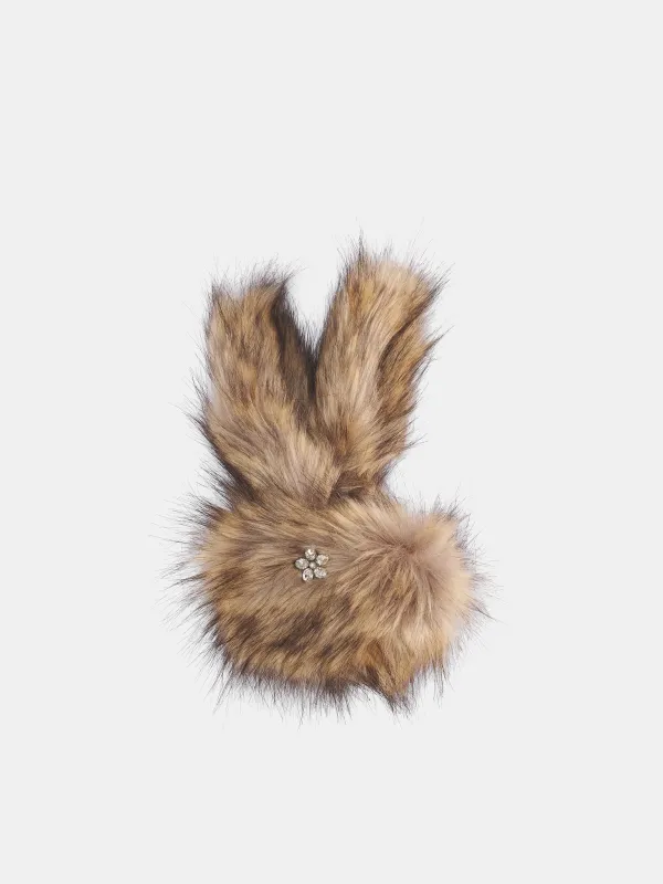 Faux Fur Coin Purse Charm (COINPURSE1-0815-BROWN-CLEAR) sold by lorenzo