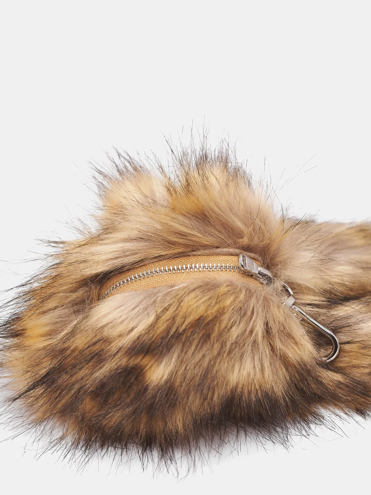 Faux Fur Coin Purse Charm (COINPURSE1-0815-BROWN-CLEAR) sold by lorenzo product image thumbnail 2
