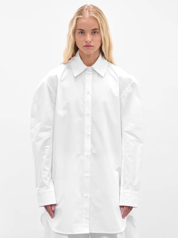 The White Ovalo Shirt Dress (DRW00686AW00648-WHITE) sold by lorenzo