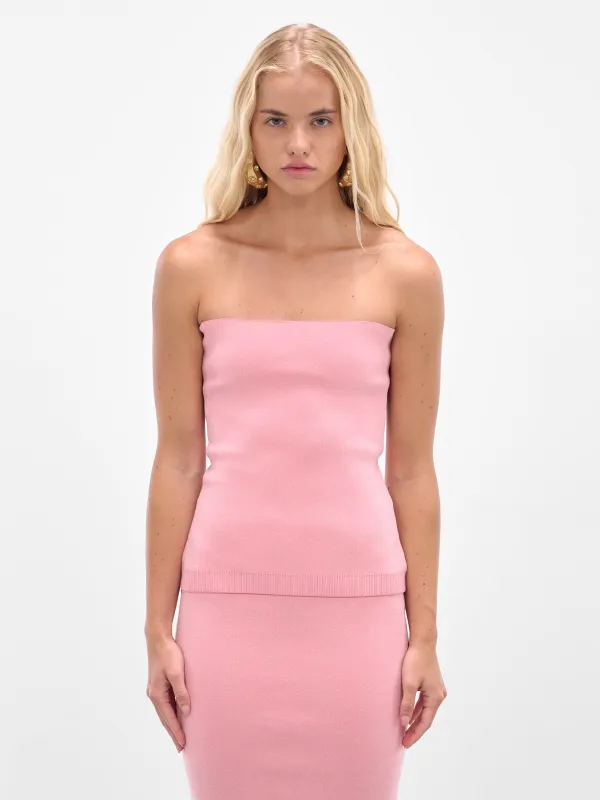 The Pink Sera Knit Top (TOW00824AK00269-LIGHT-PINK) made by Jacquemus