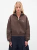 The Brown Zip Neck Sweatshirt (SSW00210AJ00174-DARK-BROWN) sold by lorenzo