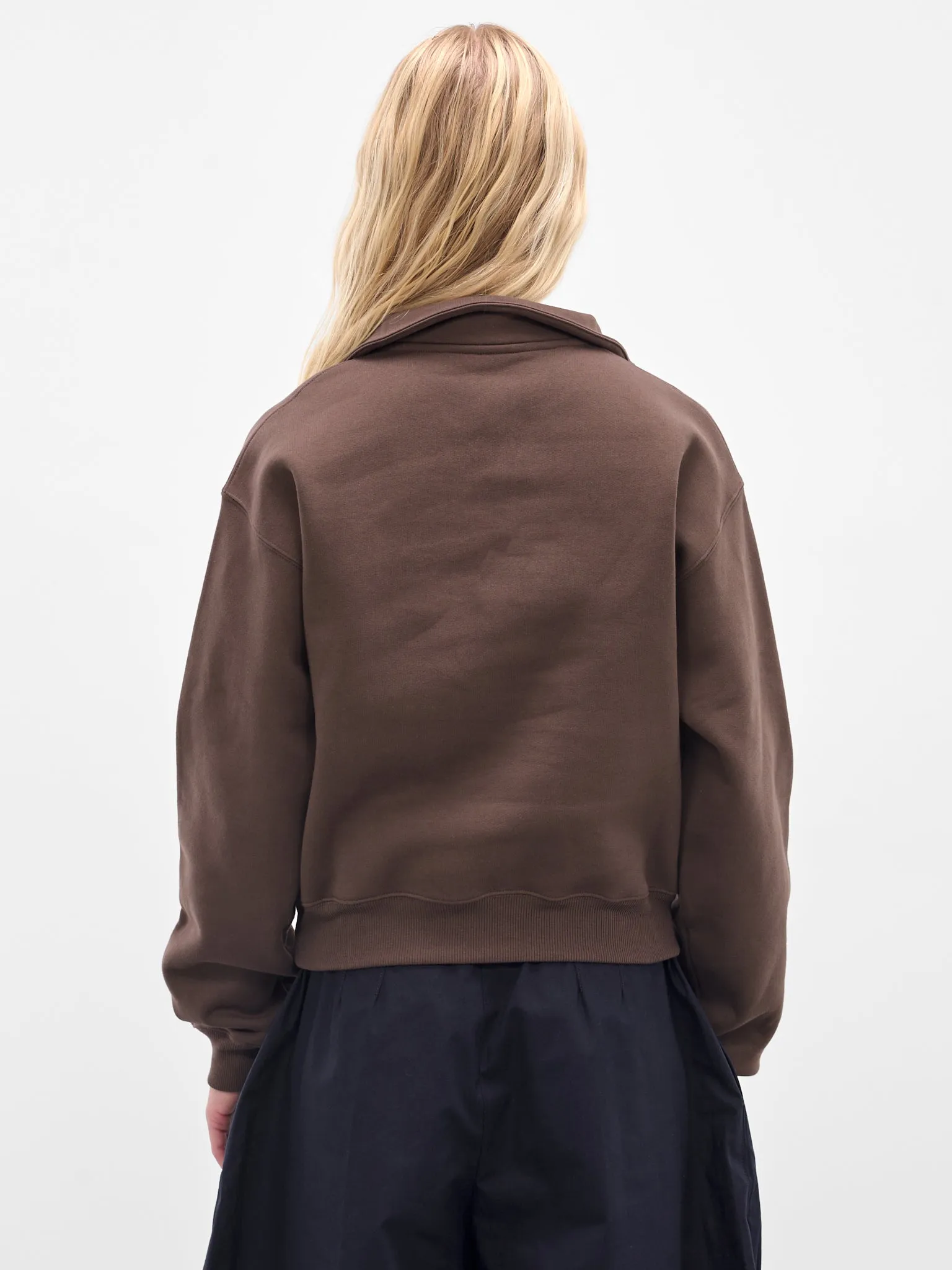 The Brown Zip Neck Sweatshirt (SSW00210AJ00174-DARK-BROWN) sold by lorenzo product image thumbnail 3