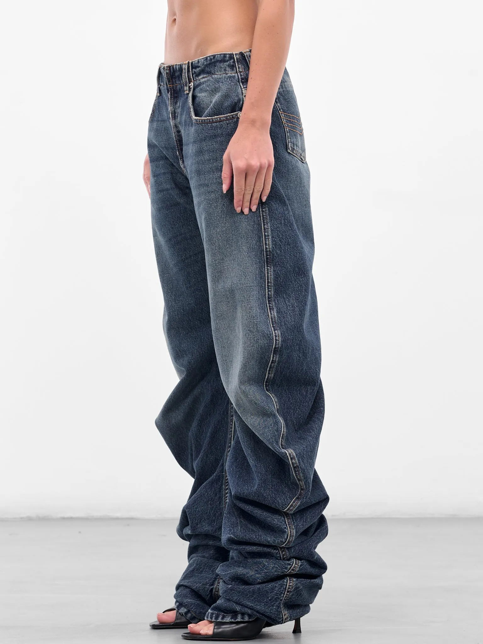 Blue Oversized Stacking Denim Jeans (25-03-W-TR008-D024-VINTAGE-BLU) sold by lorenzo product image thumbnail 2
