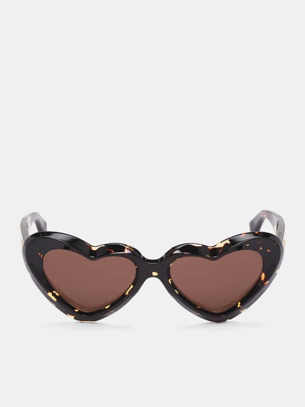 Brown Heart Cat Eye Sunglasses (841213V2Q30-2819-HAVANA-BROWN) made by Bottega Veneta