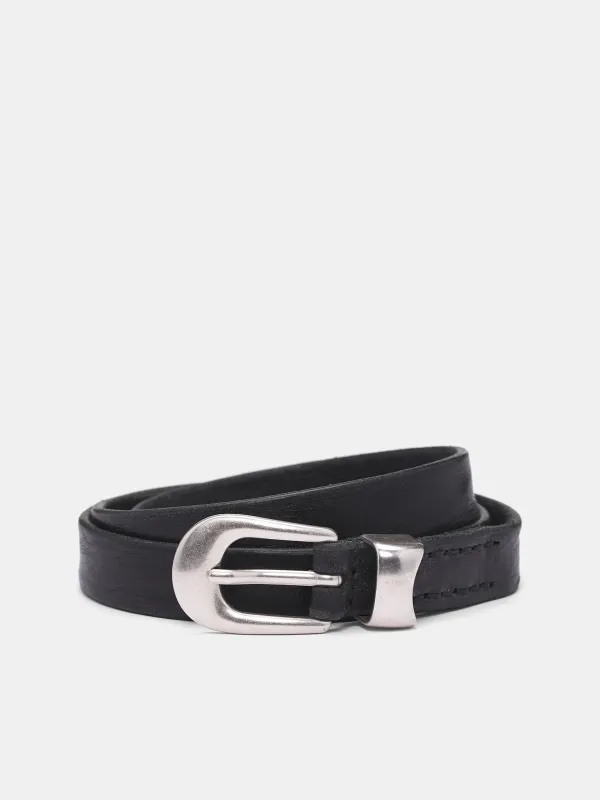2cm Black Leather Belt (A2208BBLA-BLACK) sold by lorenzo
