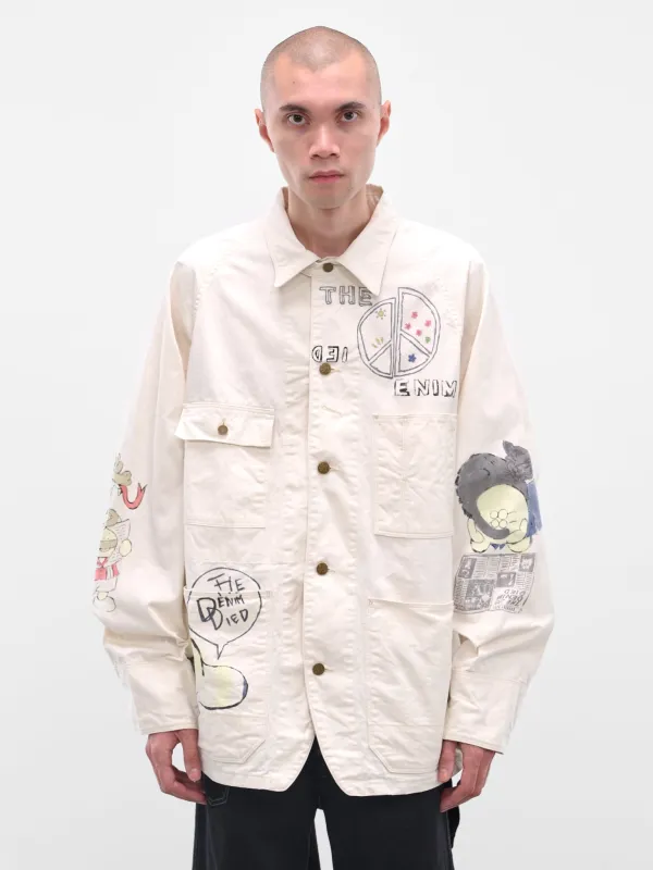 White Muratwill Cactus Beer Jacket (K2503LJ083-NAT-NATURAL) made by Kapital