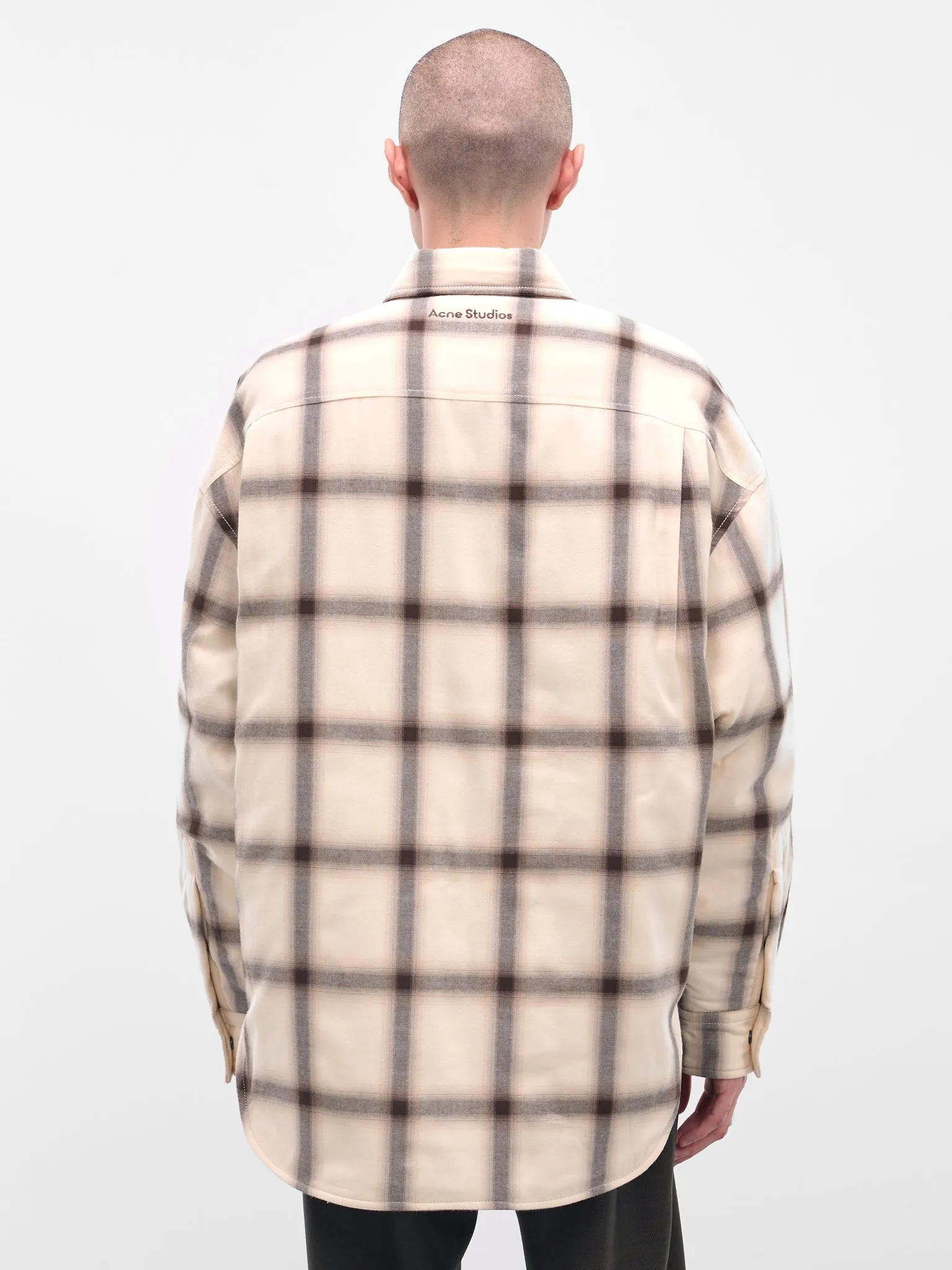 Beige Flannel Button-Up Shirt (FN-MN-OUTW001189-BEIGE-MULTI) sold by lorenzo product image thumbnail 3