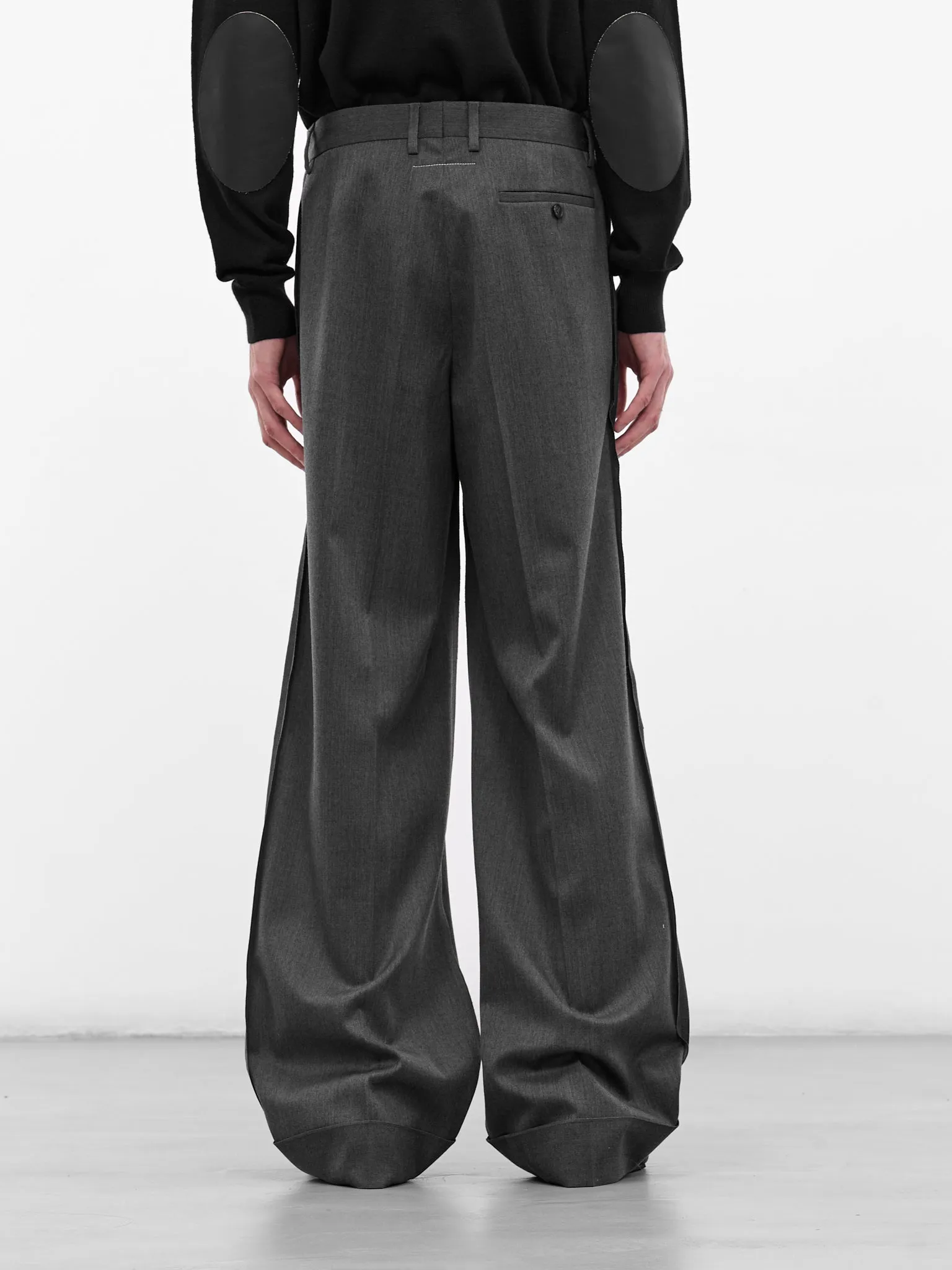 Gray Wide Leg Trousers (SH0KA0047-S47848-860M-GREY-MEL) sold by lorenzo product image thumbnail 3