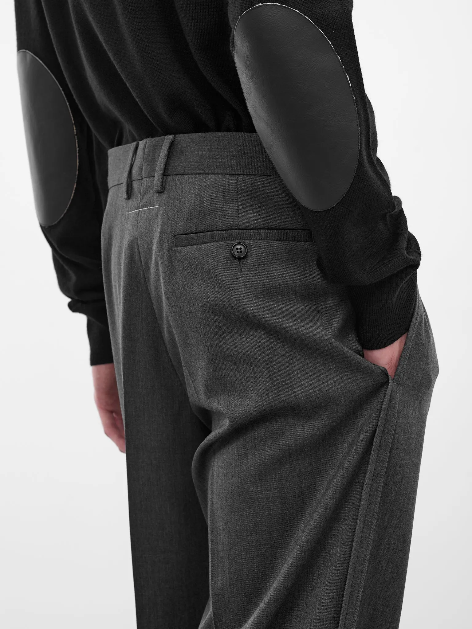 Gray Wide Leg Trousers (SH0KA0047-S47848-860M-GREY-MEL) sold by lorenzo product image thumbnail 4