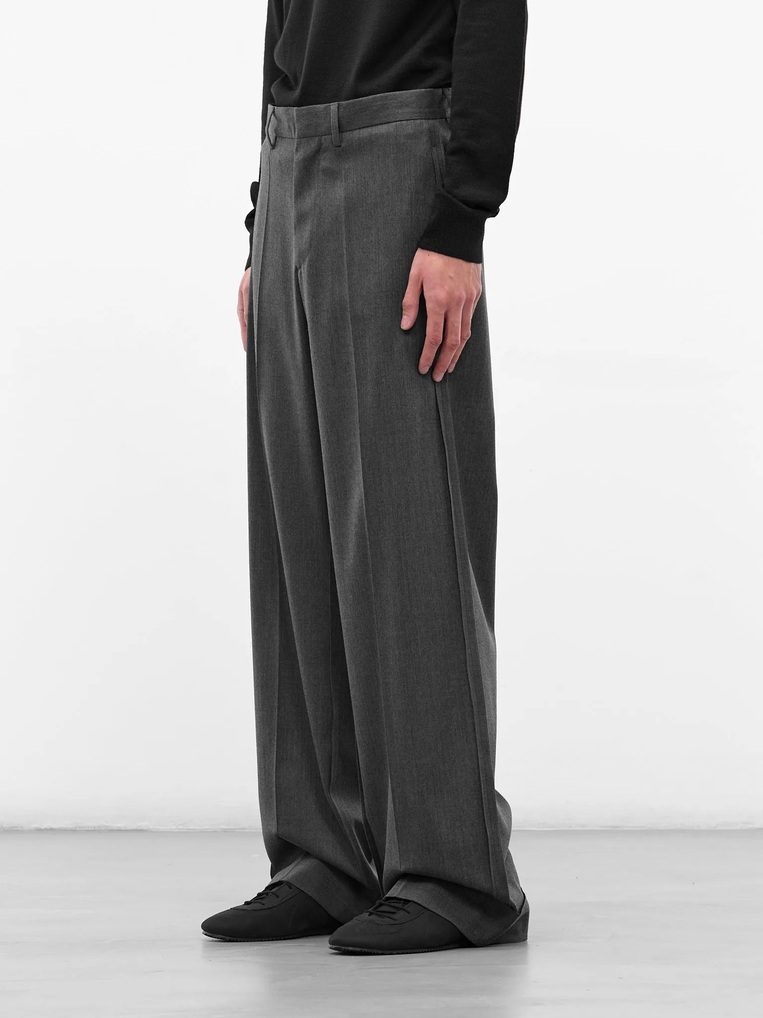 Gray Wide Leg Trousers (SH0KA0047-S47848-860M-GREY-MEL) sold by lorenzo product image thumbnail 2