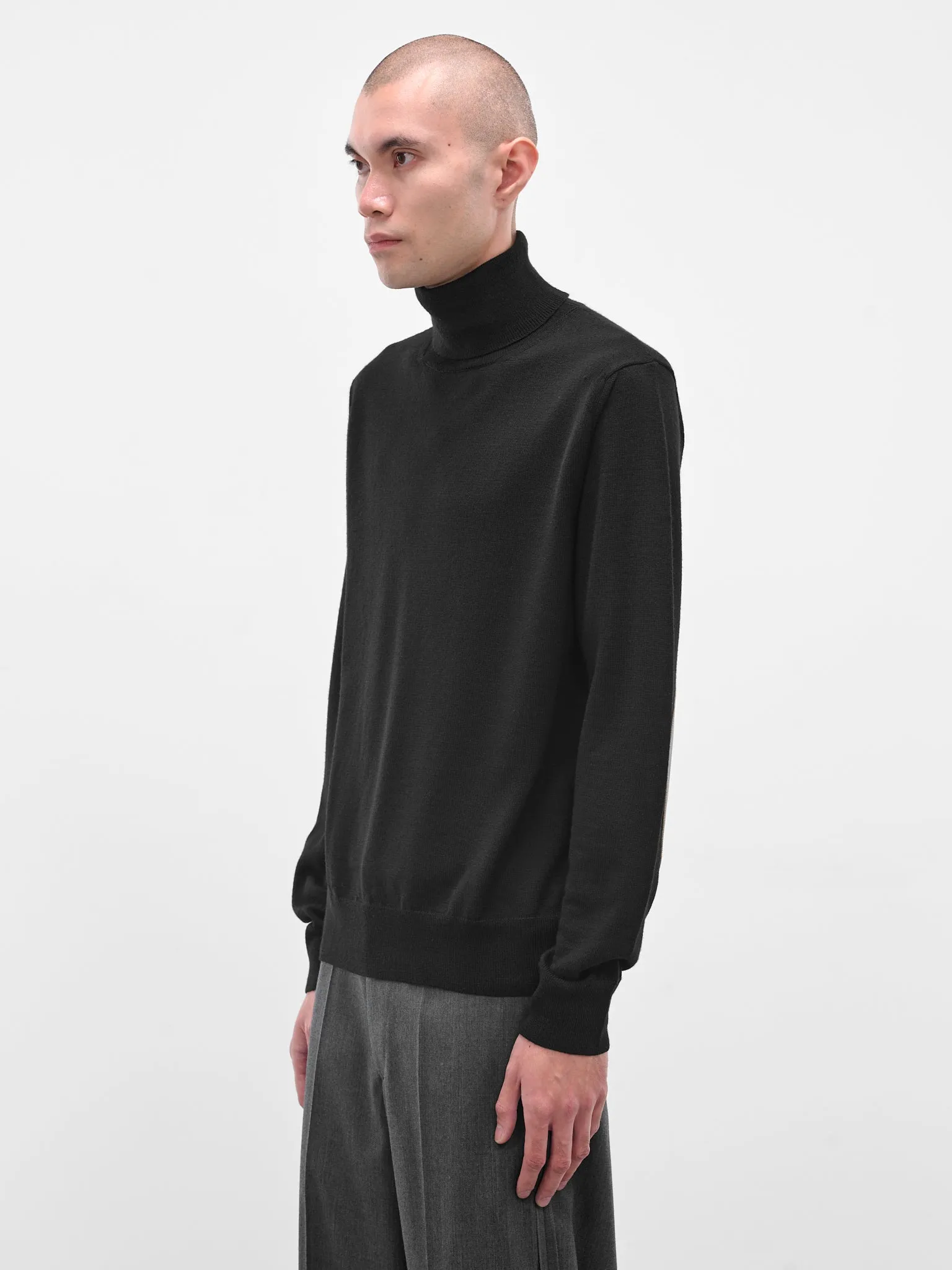 Black Wool Turtleneck Sweater (SH0HA0006-M13133-900-BLACK) sold by lorenzo product image thumbnail 2