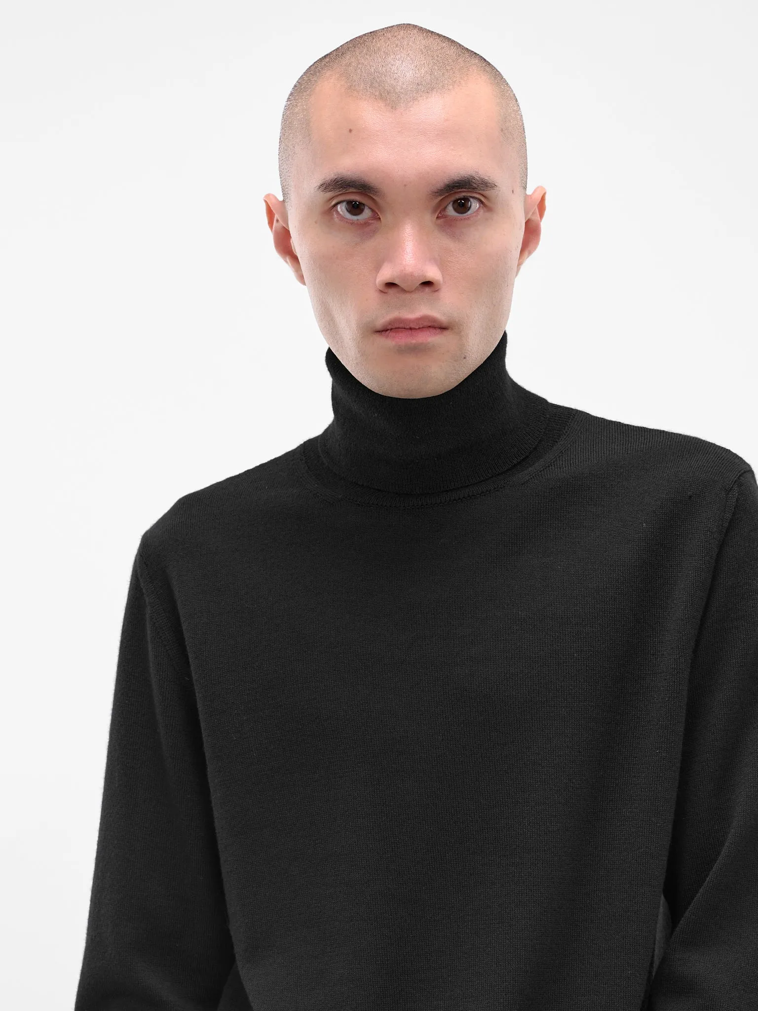 Black Wool Turtleneck Sweater (SH0HA0006-M13133-900-BLACK) sold by lorenzo product image thumbnail 4