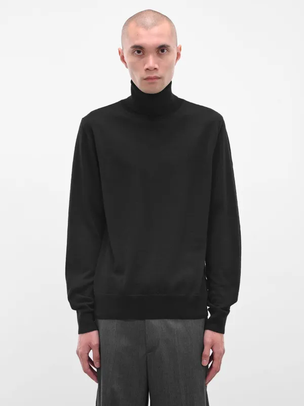 Black Wool Turtleneck Sweater (SH0HA0006-M13133-900-BLACK) made by Maison Margiela