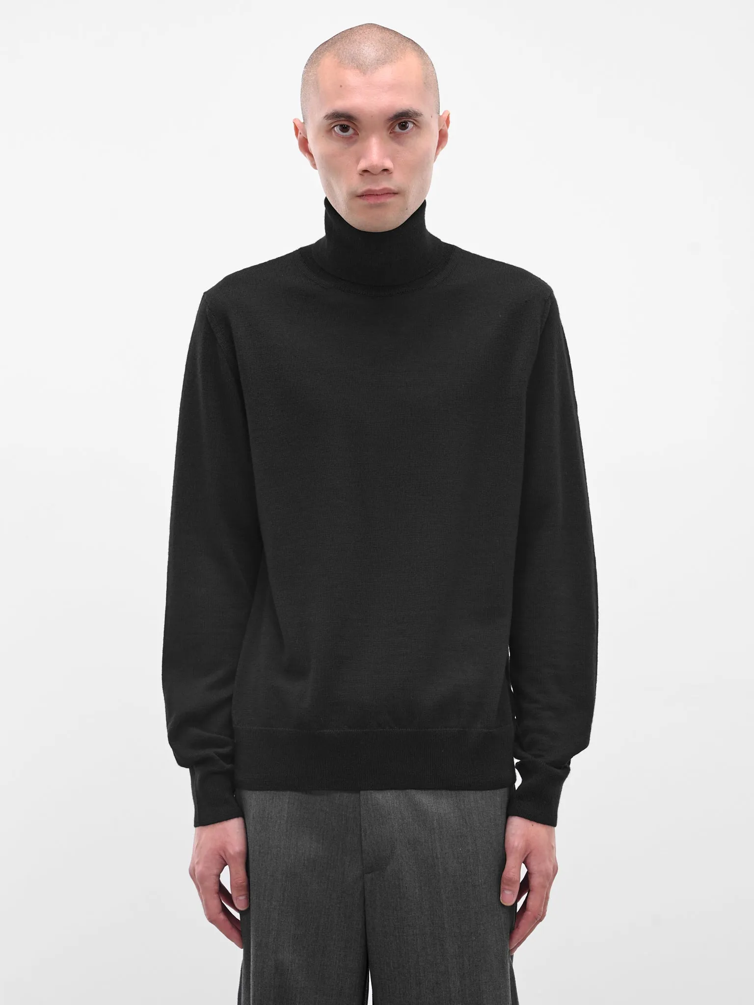 Black Wool Turtleneck Sweater (SH0HA0006-M13133-900-BLACK) sold by lorenzo