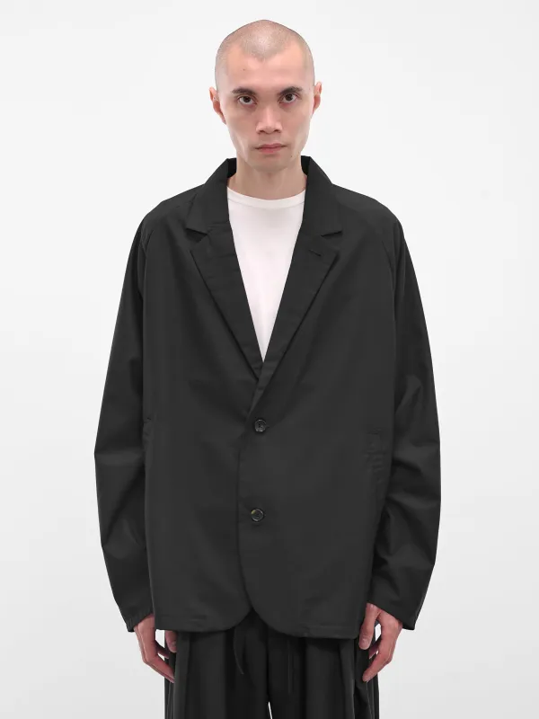 Black Wool-Blend Unstructured Blazer (SLEC-2BJK-BL-BLACK) sold by lorenzo