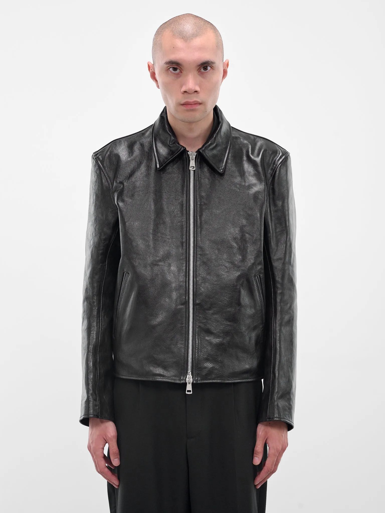 Black Leather Mini Jacket (M4239MTD-TOP-DYED-BLACK) sold by lorenzo