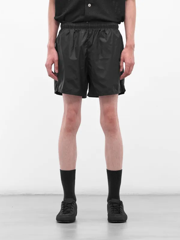 Black Drape Tech Nylon Trunks (M2214DTB-BLACK) sold by lorenzo