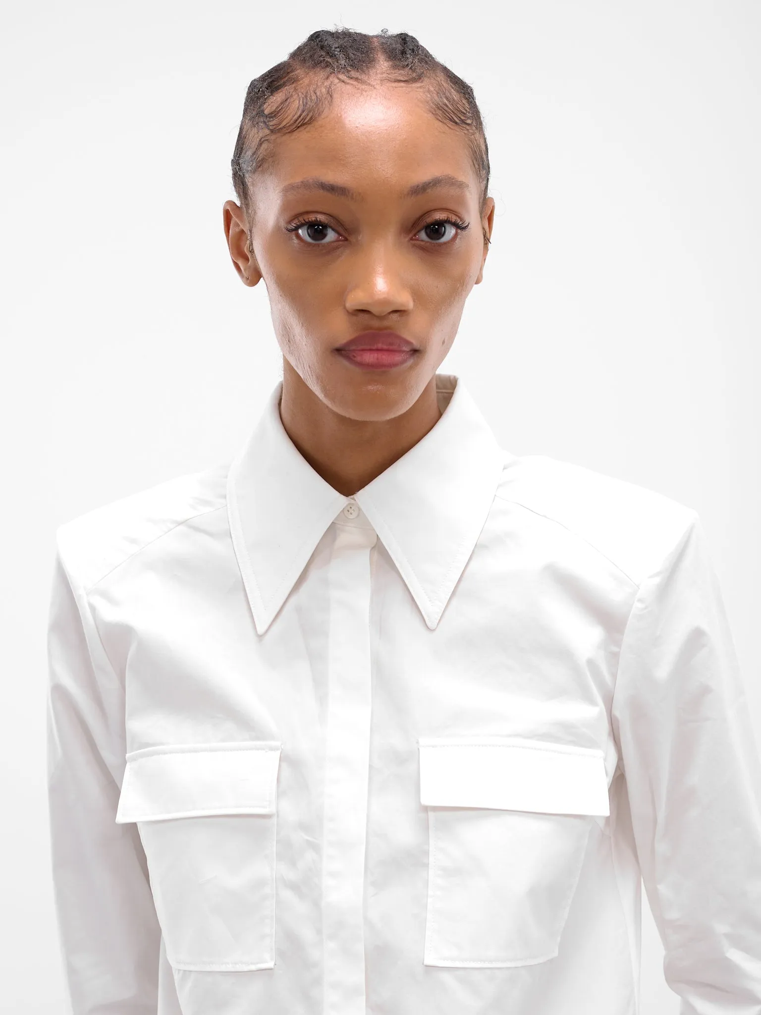 White Cotton Poplin Mini Dress (POPELINE-DRESS-WHITE) sold by lorenzo product image thumbnail 5