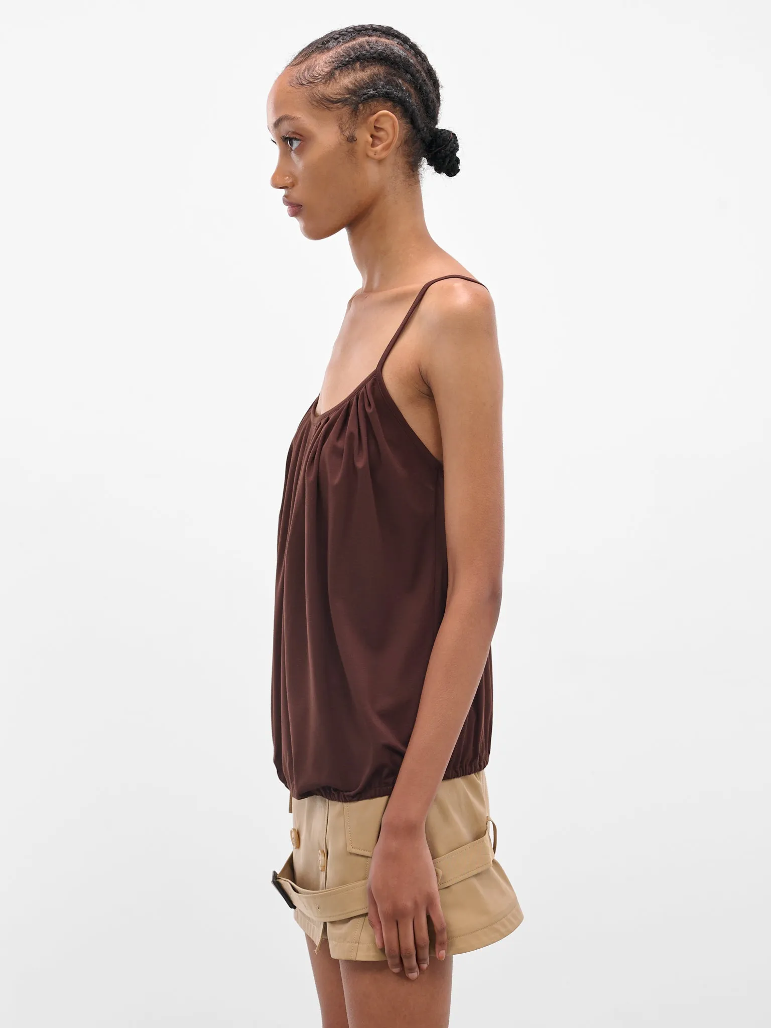 Chocolate Brown Fringy Tank Top (FRINGY-TOP-CHOCOLATE) sold by lorenzo product image thumbnail 2
