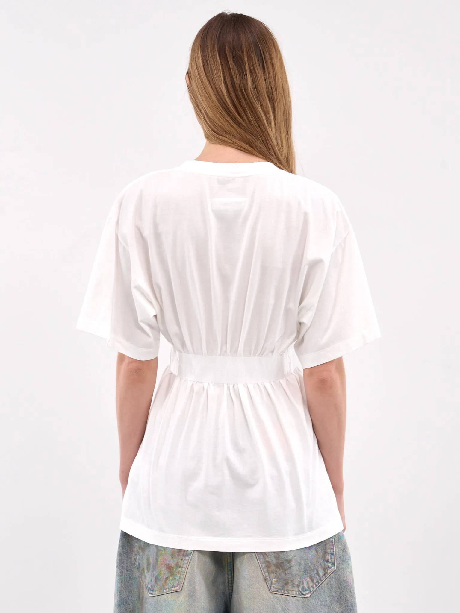 White Taped Cotton Jersey Tee (S52GC0335-M20048-101-WHITE) sold by lorenzo product image thumbnail 3