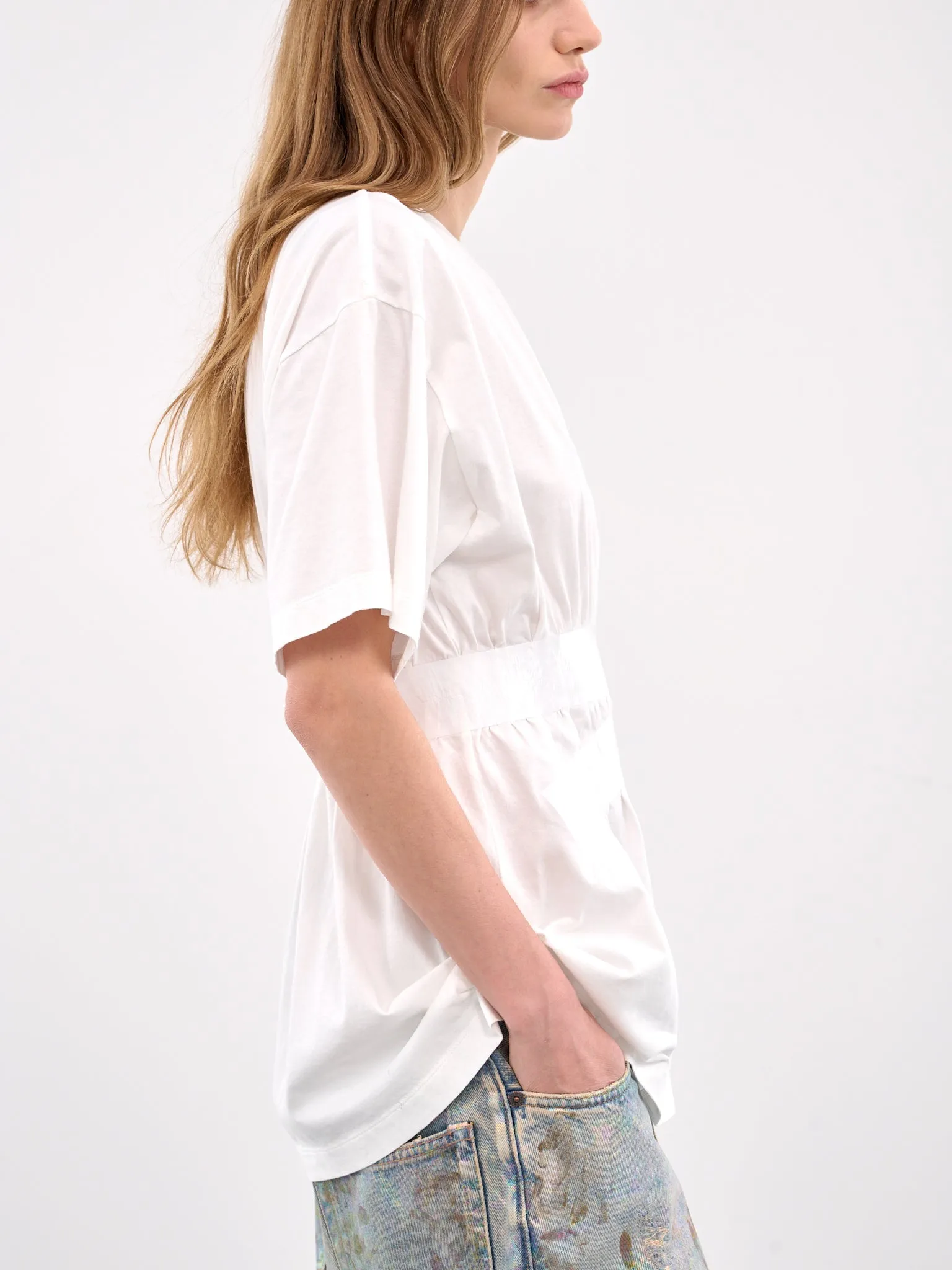 White Taped Cotton Jersey Tee (S52GC0335-M20048-101-WHITE) sold by lorenzo product image thumbnail 4