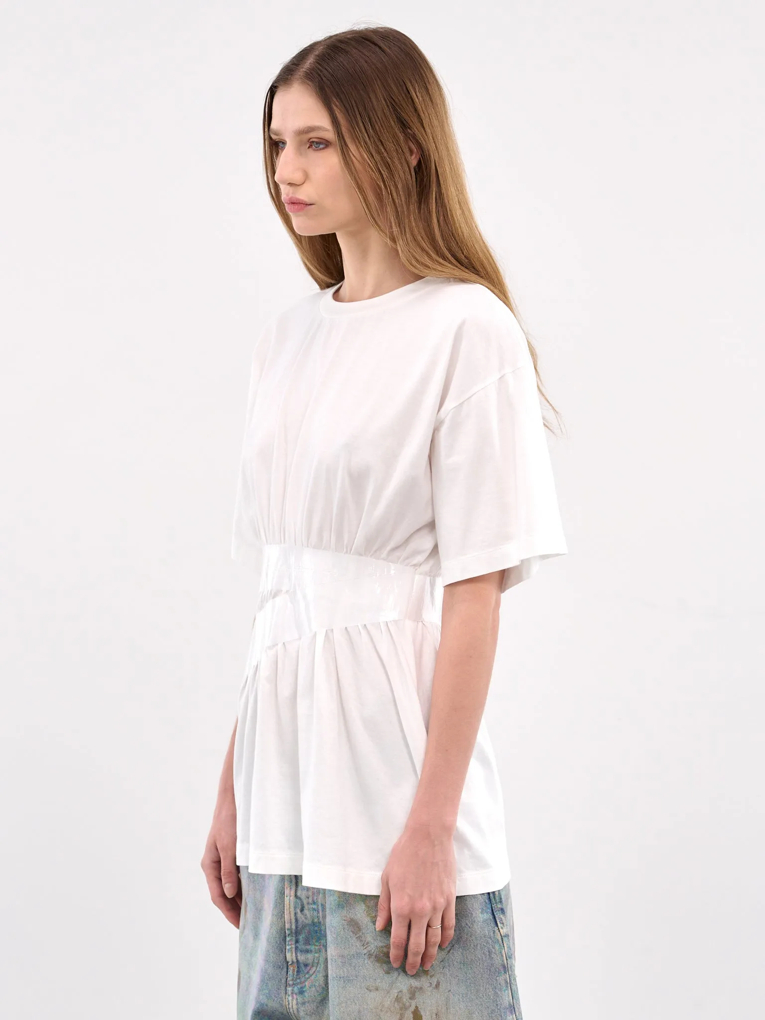 White Taped Cotton Jersey Tee (S52GC0335-M20048-101-WHITE) sold by lorenzo product image thumbnail 2