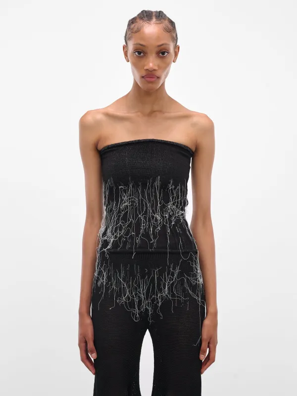 Black Organic Knit Tube Top (T013-BLACK-GREY) sold by lorenzo