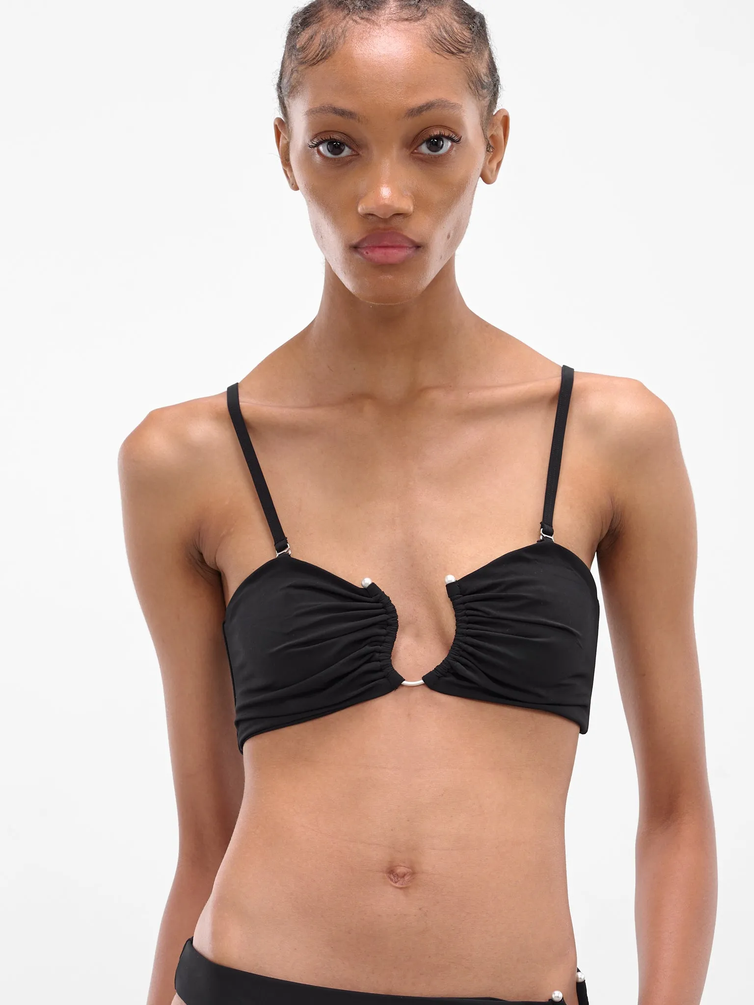 Black Ruched Crescent Bandeau Top (25027216-BLACK) sold by lorenzo product image thumbnail 4