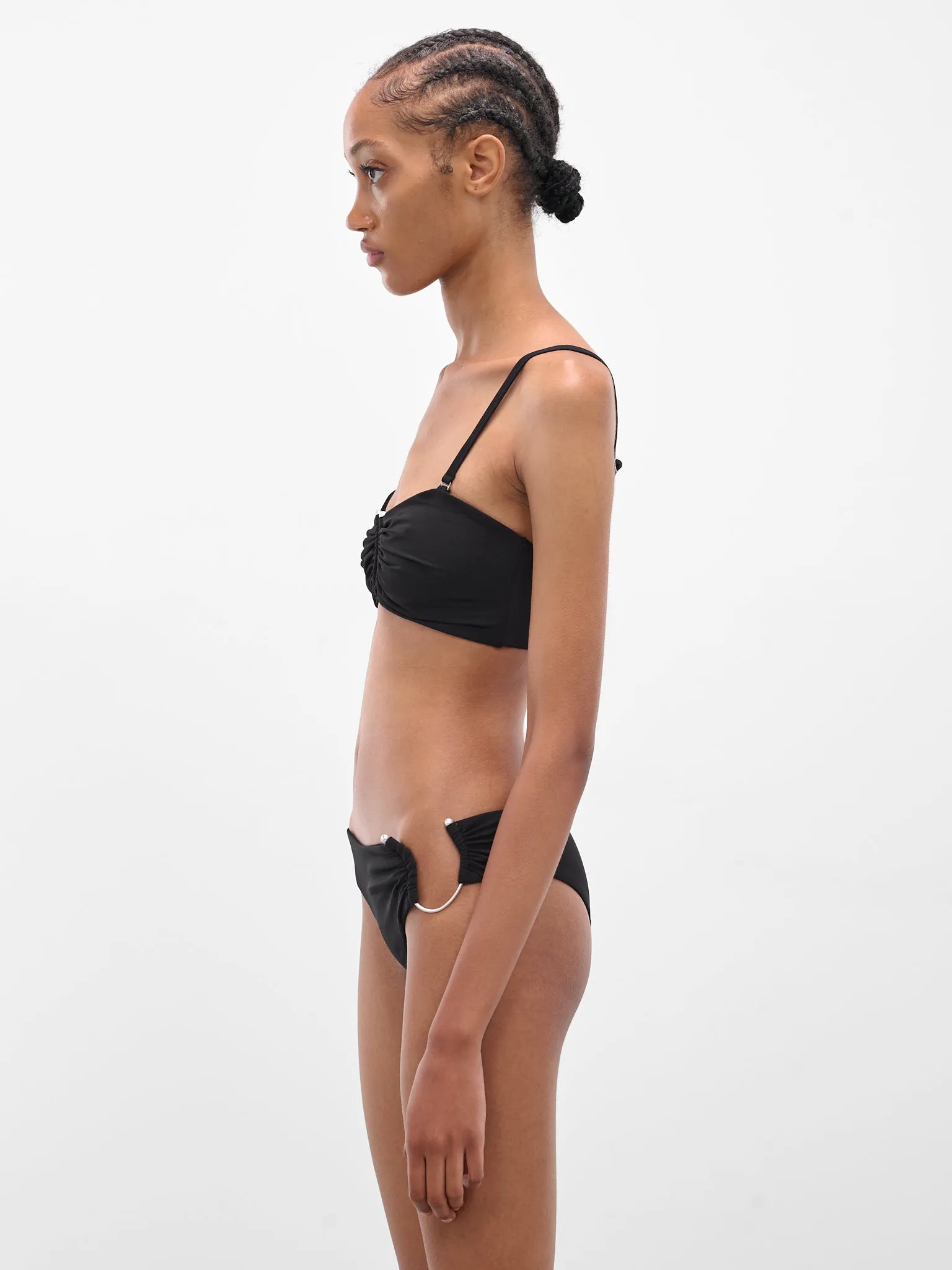 Black Ruched Crescent Bandeau Top (25027216-BLACK) sold by lorenzo product image thumbnail 2