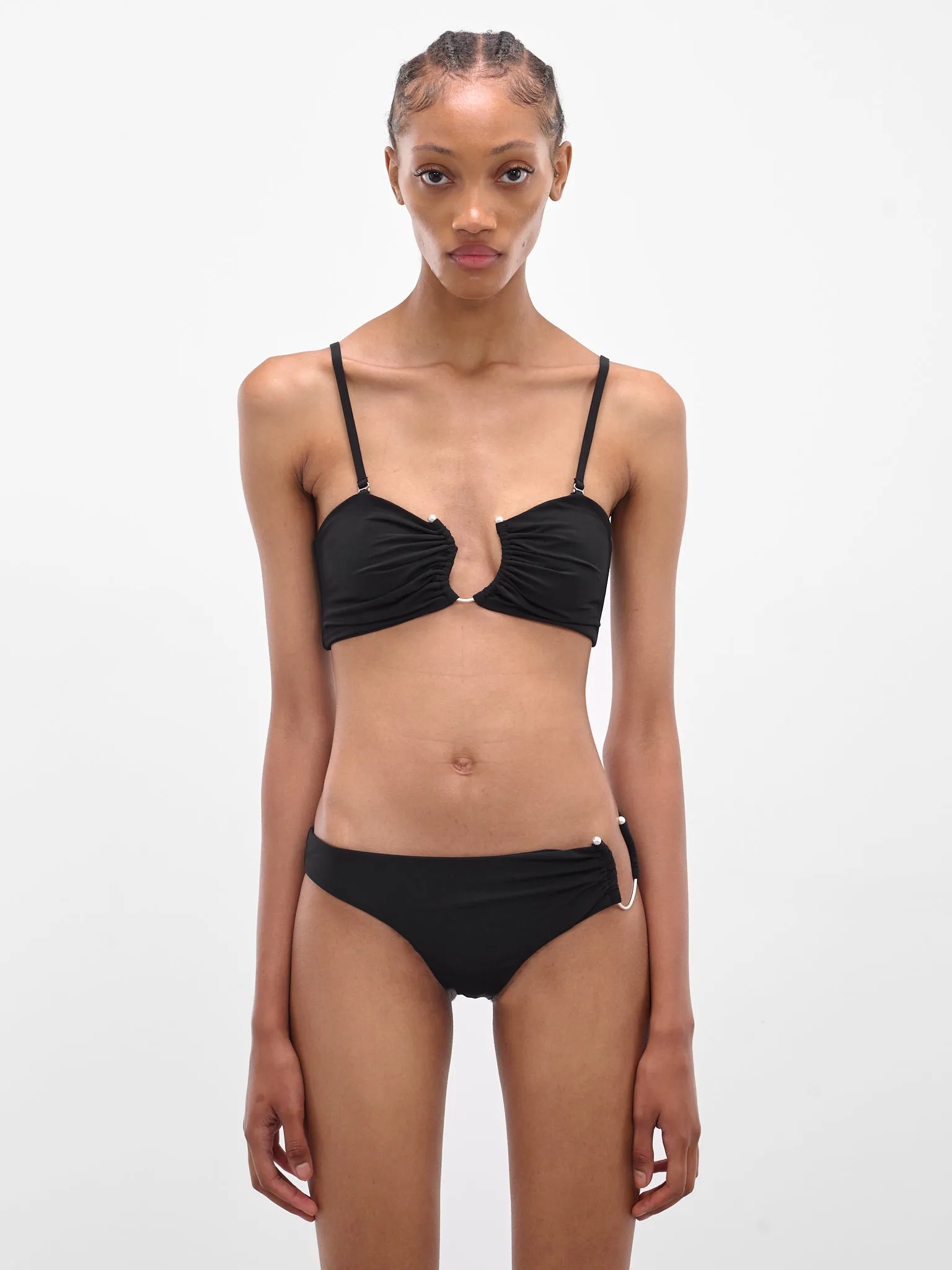 Black Ruched Crescent Bandeau Top (25027216-BLACK) sold by lorenzo