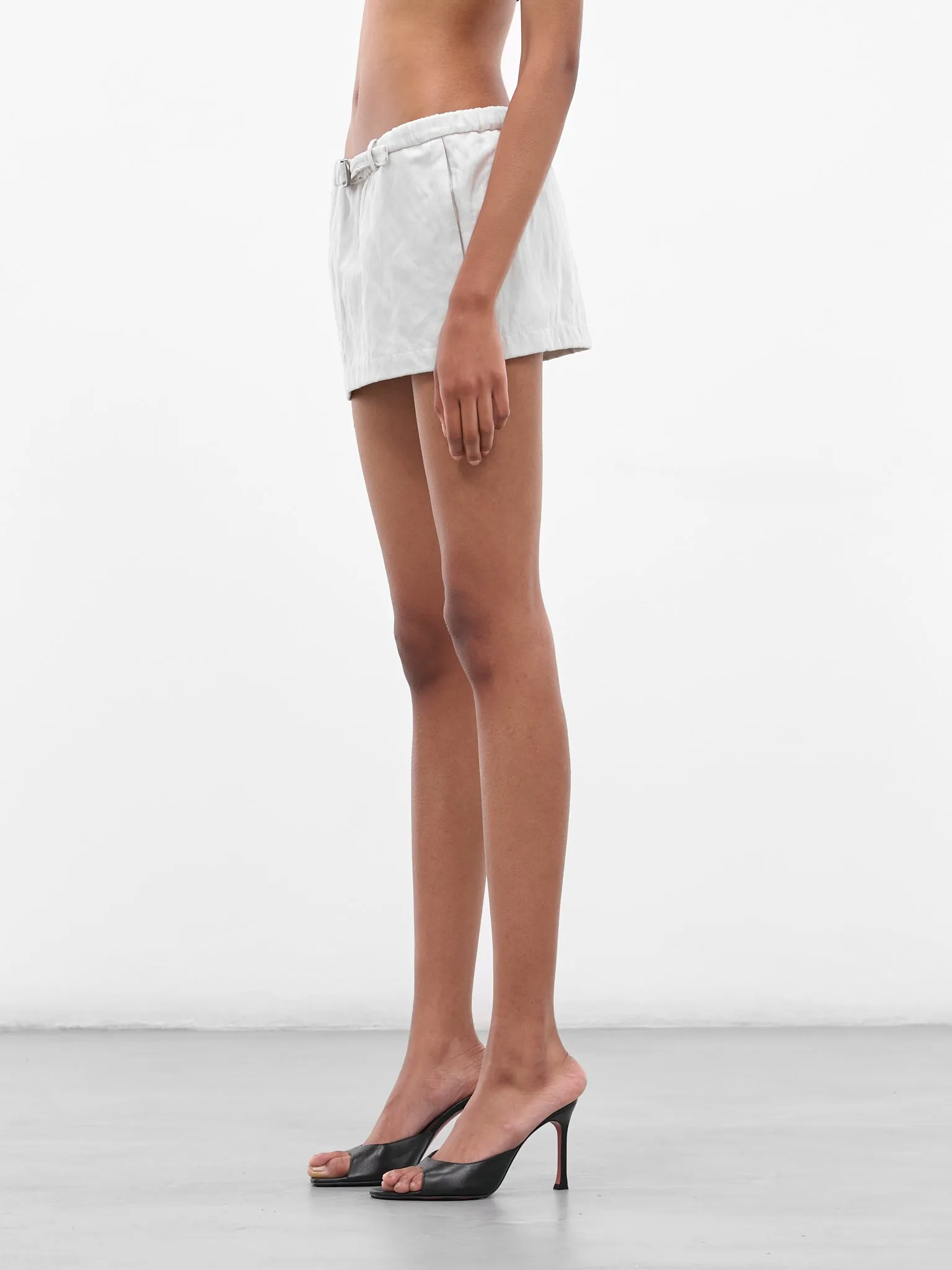 White Crushed Cotton Mini Skirt (25024240-CLOUD) sold by lorenzo product image thumbnail 2