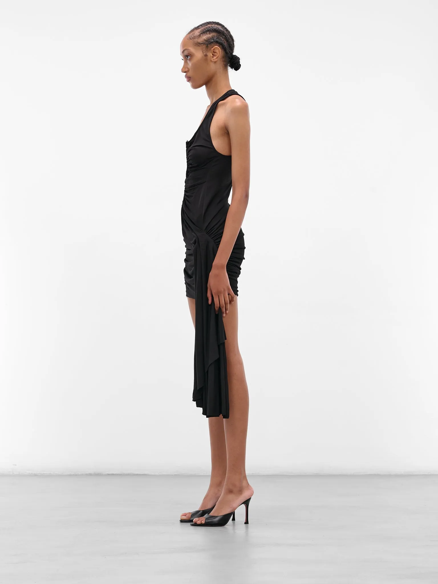 Black Salacia Ruched Mini Dress (25023308-BLACK) sold by lorenzo product image thumbnail 2