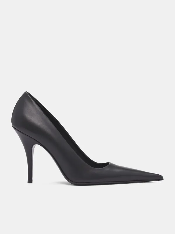 Black Leather Sharp Pumps (WH76HE500B-BLACK) sold by lorenzo