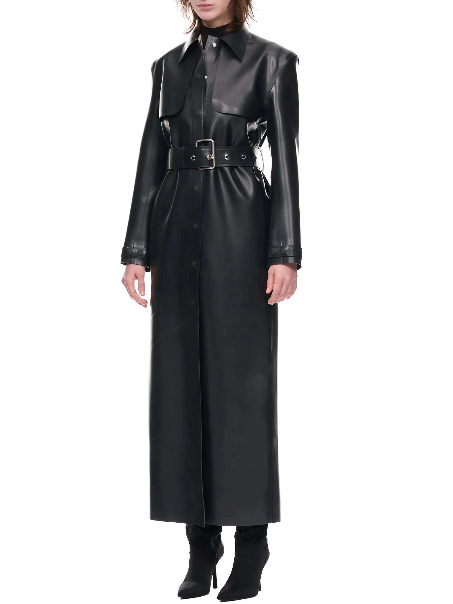 Black Latex Maxi Trench (WC056LX-LA-BLACK) sold by lorenzo product image thumbnail 2