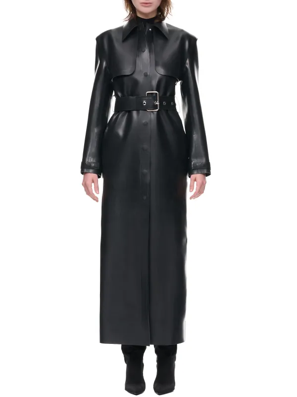 Black Latex Maxi Trench (WC056LX-LA-BLACK) sold by lorenzo