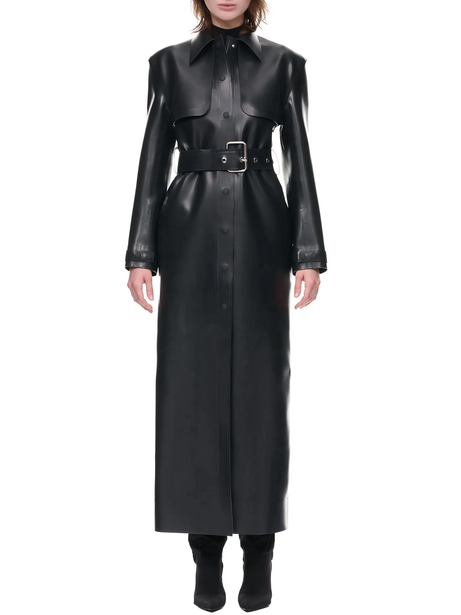 Black Latex Maxi Trench (WC056LX-LA-BLACK) sold by lorenzo