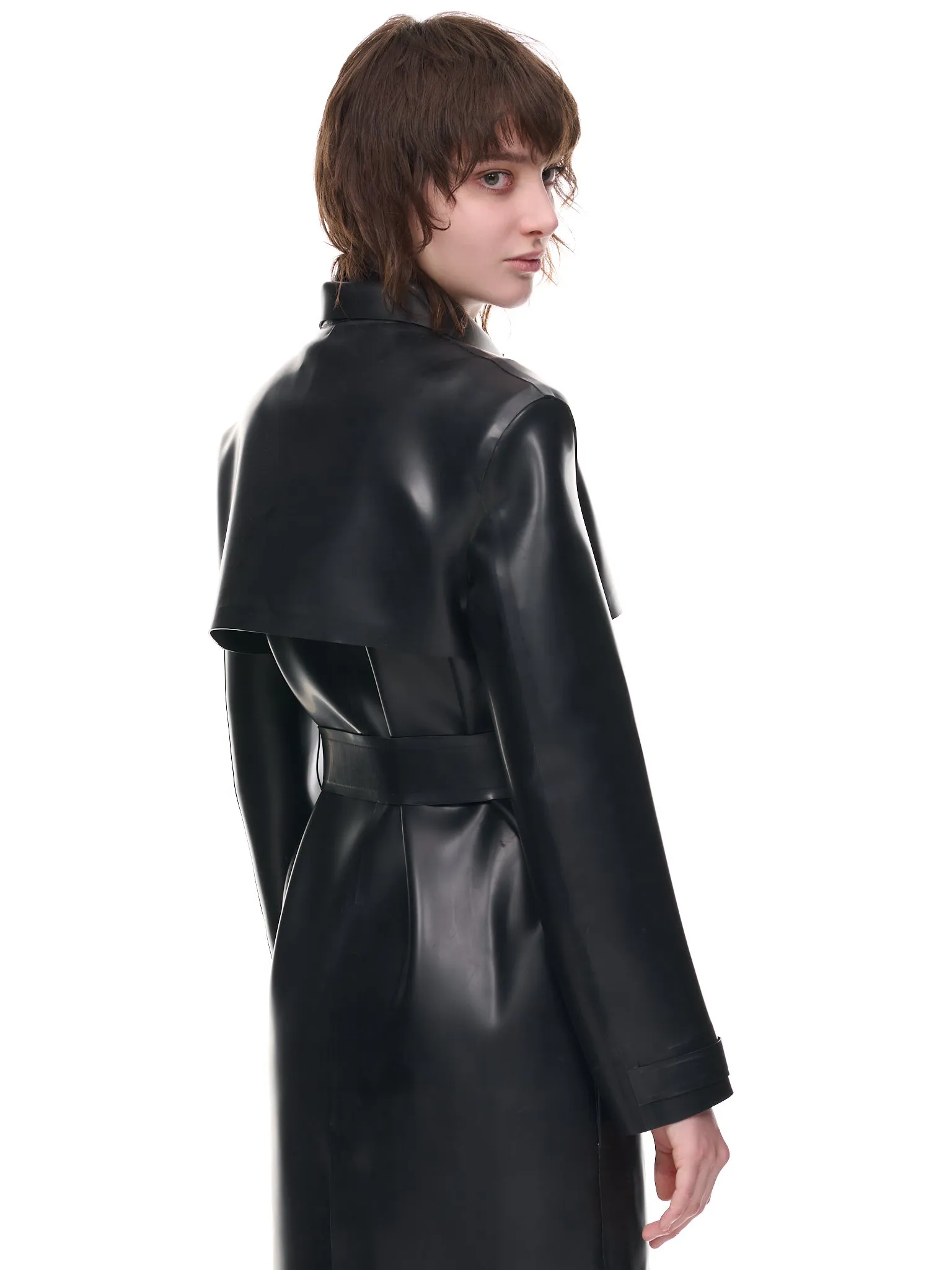 Black Latex Maxi Trench (WC056LX-LA-BLACK) sold by lorenzo product image thumbnail 5