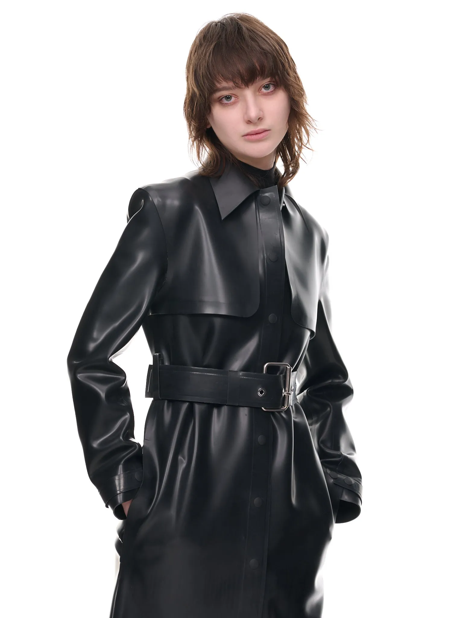 Black Latex Maxi Trench (WC056LX-LA-BLACK) sold by lorenzo product image thumbnail 4